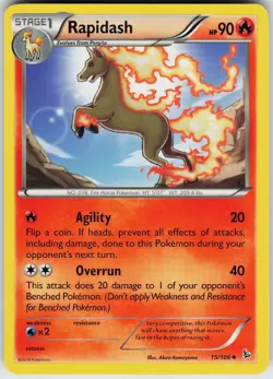 Pokemon Rapidash 15/106 XY - Flashfire card - Image 1