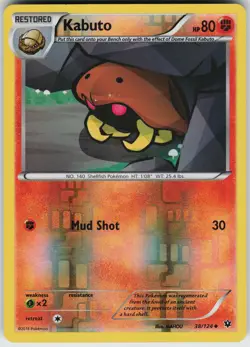 Kabuto 38/124 Holo Near Mint XY - Fates Collide Pokemon card - Image 1