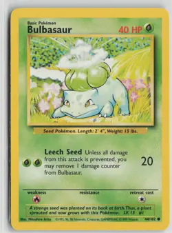 Pokemon Bulbasaur 044/102 Base Set NM card - Image 1