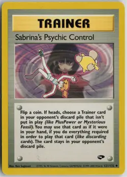 Pokemon Sabrina's Psychic Control 121/132 Gym Challenge LP card - Image 1