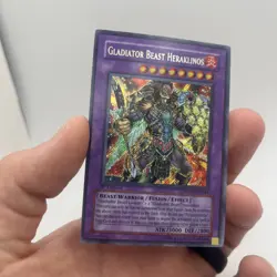 Yugioh Gladiator Beast Heraklinos GLAS-EN044 1st Edition Secret Rare - Image 2
