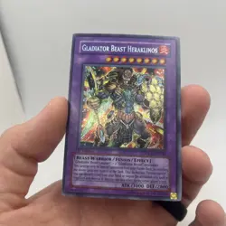 Yugioh Gladiator Beast Heraklinos GLAS-EN044 1st Edition Secret Rare - Image 3