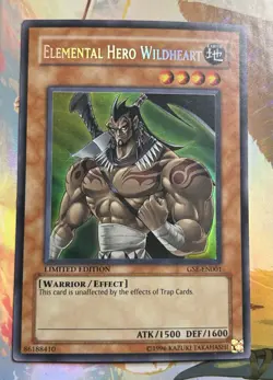 Elemental Hero Wildheart Foil MISPRINT Elemental Energy Limited Edition Yugioh - Image 1