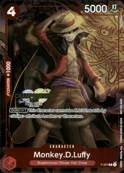 One Piece TCG • Monkey.D.Luffy P-007 • Championship-Promo • ENG/NM - Image 1