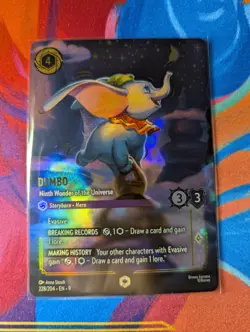 Disney Lorcana Fabled Enchanted Dumbo Ninth Wonder of the Universe Card 228/204 - Image 1