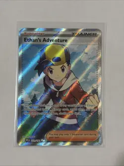 Pokemon TCG Destined Rivals Ethan's Adventure Full Art Trainer Card - Image 1