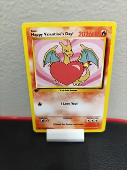 Happy Valentine's Day Charizard Card - Custom Pokemon Card - Image 1