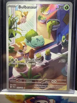 Pokemon TCG Bulbasaur Stellar Crown Illustration Holo Card 143/142 - Image 1