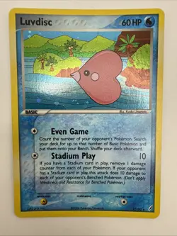 Luvdisc 7/100 EX Crystal Guardians Holo Rare Pokemon Card Partial Swirl - Image 3