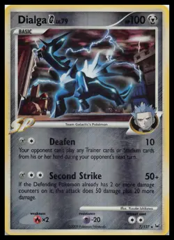 Dialga G 7/127 Platinum Base Set Rare Holo Pokemon Card 2009 Team Galactic LV. 7 - Image 1