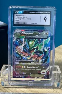 CGC 9 MINT M Rayquaza EX 2015 Roaring Skies 61/108 Holo Pokemon Card - Image 3