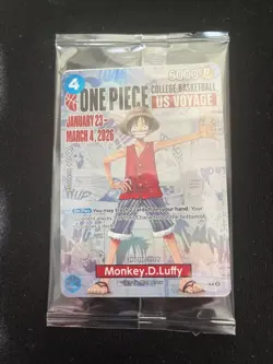 One Piece Monkey D. Luffy US Voyage Gonzaga Basketball Promo Card SEALED - Image 1