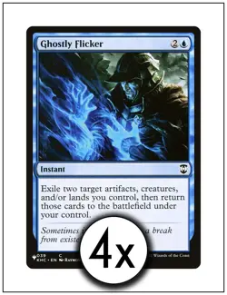 4x Ghostly Flicker, The List, Magic the Gathering, MTG NM - Image 1