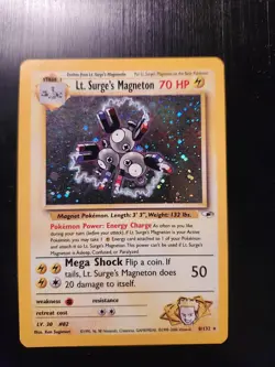 Lt. Surge's Magneton #8/132 Gym Heroes Holo Pokemon TCG Card 2000. LP - Image 1