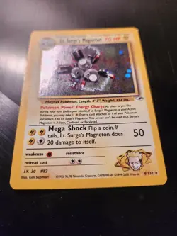 Lt. Surge's Magneton #8/132 Gym Heroes Holo Pokemon TCG Card 2000. LP - Image 2