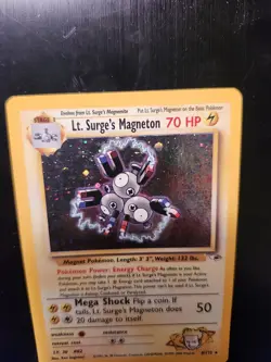 Lt. Surge's Magneton #8/132 Gym Heroes Holo Pokemon TCG Card 2000. LP - Image 3