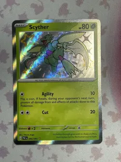 Pokemon Scyther TCG Baby Shiny Holo Card 095/091 Sv: Paldean Fates 1 - Image 1