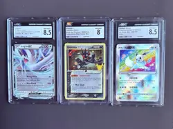 Lot Of 3 CGC 8 & 8.5 Pokemon Graded Slabs Greninja Gold Star Lugia Radiant Eevee - Image 1