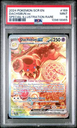 2024 POKEMON SCR EN-STELLAR CROWN SPECIAL ILLUSTRATION RARE DACHSBUN EX PSA 9 - Image 1
