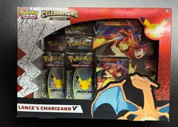Pokemon TCG Celebration Box Lance's Charizard V Brand New Sealed 820650809392 - Image 1