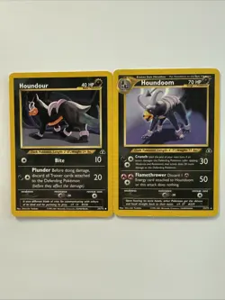 Pokemon Houndour (39/75) Houndoom (23/75) Pair Neo Discovery Set - Image 1