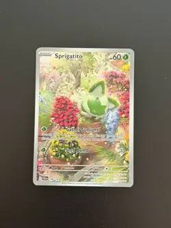 2023 Pokemon SPRIGATITO 196/193 Paldea Evolved Illustration Rare Holo VERY SHARP - Image 1