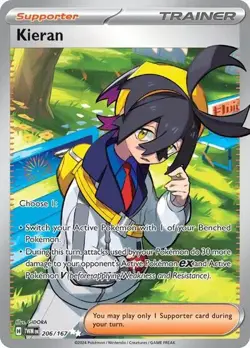Kieran 206/167 SV Twilight Masquerade Ultra Rare Pokemon NM - Image 1