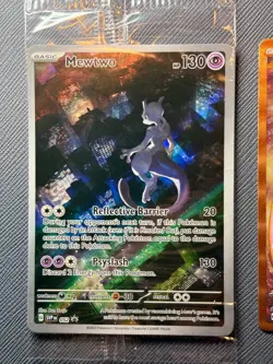 Pokemon TCG 151 UPC Promo Set Sealed Mew 053, Sealed Mewtwo 052, Metal Mew 205 - Image 2