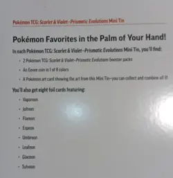 Pokemon TCG: Scarlet & Violet-Prismatic Evolutions Mini Tin - Image 2