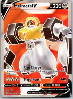 Melmetal V (Full Art) Ultra Rare Pokemon GO 075/078 NM - Image 1