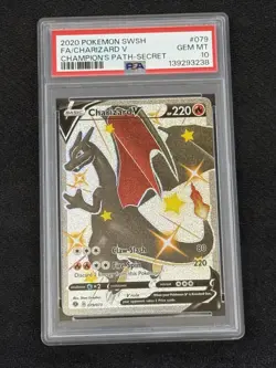 2020 Pokemon Charizard V Champion's Path Full Art Secret Rare #079 PSA 10 - Image 3