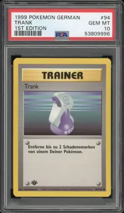 1999 Pokemon GERMAN 1st Edition Base Set Trank-Potion 94/102 PSA 10 GEM MINT - Image 1