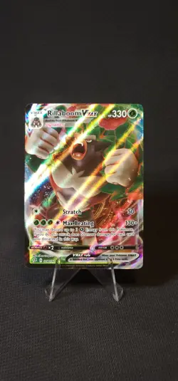 Pokemon Rillaboom VMAX 018/192 Swsh02: Rebel Clash Holo NM - Image 1