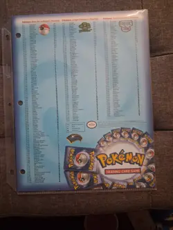 Pokemon-Checklist Base Set, Jungle, Fossil-1999 Binder Insert Unused - Image 5