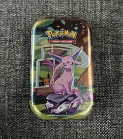 Pokemon TCG Scarlet & Violet Prismatic Evolutions Mini Tin Espeon New/Sealed - Image 2