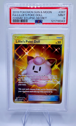 2019 Pokemon SM Cosmic Eclipse Lillie's Poke Doll #267 | TRAINER | PSA 9 MINT - Image 1