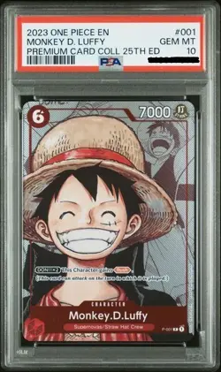 One Piece Monkey D Luffy P-001 25th Anniversary Promo PSA 10 English - Image 1