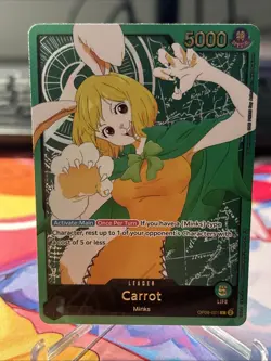 Carrot Alt Art SP Leader NM OP08-021 EB02 - 2025 One Piece TCG - Gold Lettering - Image 1
