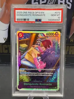 2025 One Piece OP10 English #072 Donquixote Rosinante PSA 10 GEM MINT - Image 1