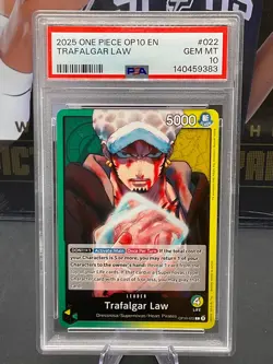 2025 One Piece OP10 English #022 Trafalgar Law PSA 10 GEM MINT - Image 1