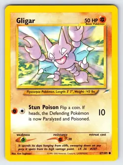 Gligar 67/105 2002 Neo Destiny Pokemon Card TCG WOTC Vintage Nintendo - Nm/Vlp - Image 1