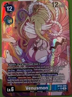 Digimon BT24 Time Stranger Bt24-040 Venusmon Alt Art SR Card - Image 1