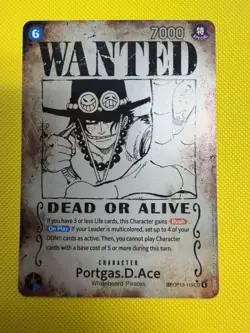 Portgas.D.Ace (SP) OP13-119 (ERROR) Wanted Poster Card (ENGLISH) - Image 1