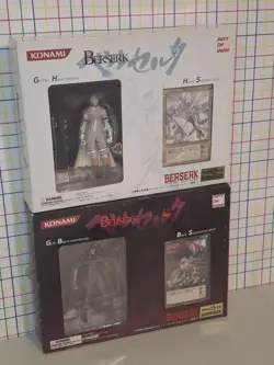 BERSERK GRIFFITH Hawk Soldiers AND GUTS Black Swordsman Figures and Card Sets - Image 1