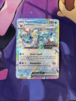 Vaporeon ex 023/131 Prismatic Evolutions Stamped Promo Pokemon Card 2025 NM - Image 1