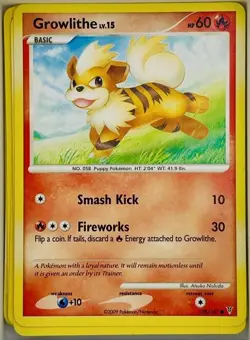 Growlithe 108/147 Regular Common Supreme Victors Pokemon Card 2009 MP - Image 1