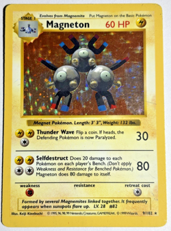 Pokemon TCG Magneton SHADOWLESS Rare Holo Card #9/102 Base Set - Image 1
