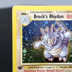 Brock's Rhydon 1st Ed Holo Rare 2/132 Gym Heroes Pokemon Card WOTC TCG NM+⭐ - Image 3
