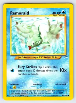 Remoraid 80/105 2002 Neo Destiny Pokemon Card TCG WOTC Vintage Nintendo - Mp - Image 1