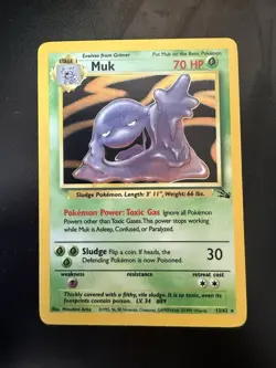 Pokemon TCG Muk Holo Rare Card 13/62 Fossil 1999 Unlimited - Image 1